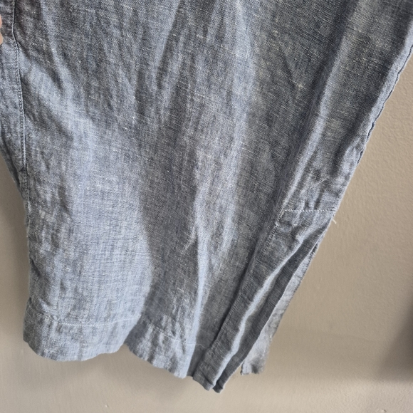 Athleta Retreat Linen High Rise Wide Leg Pants Chambray Blue Size 16 - Picture 6 of 9